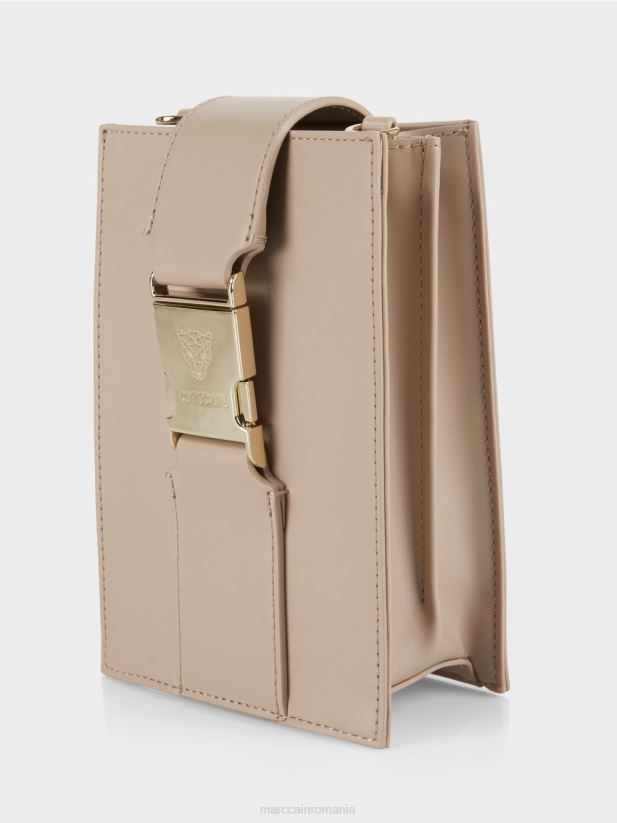 geantă crossbody în format longitudinal Marc Cain nisip albit accesorii 4826HH1493