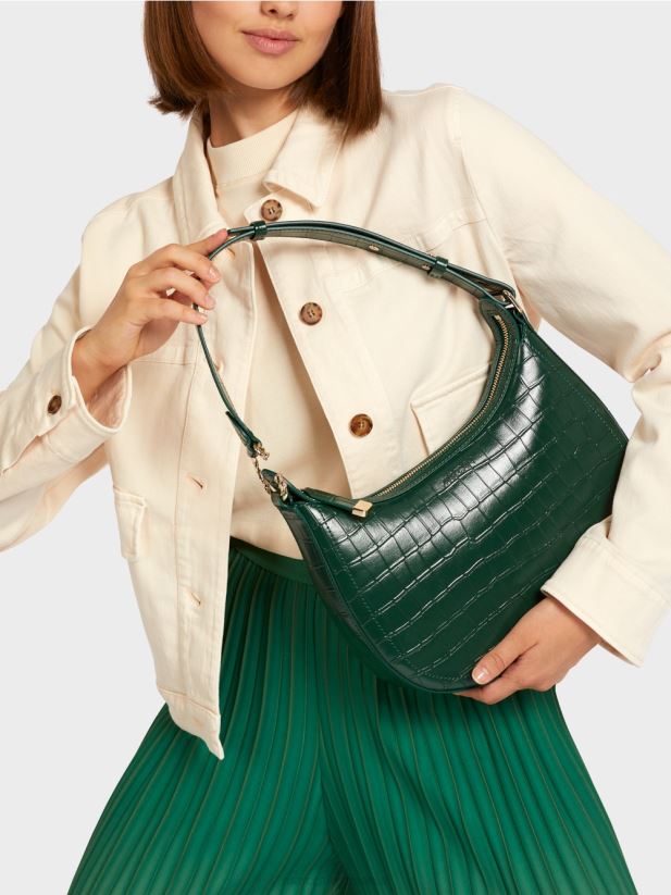 geantă de croc artificial cu mâner superior Marc Cain padure intunecata accesorii 4826HH1537