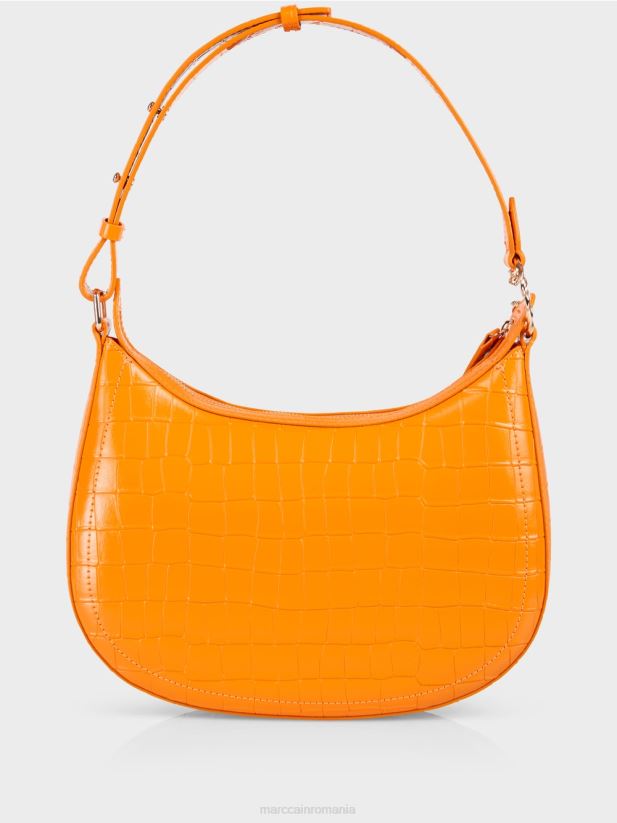 geantă de croc artificial cu mâner superior Marc Cain portocaliu limpede accesorii 4826HH1539