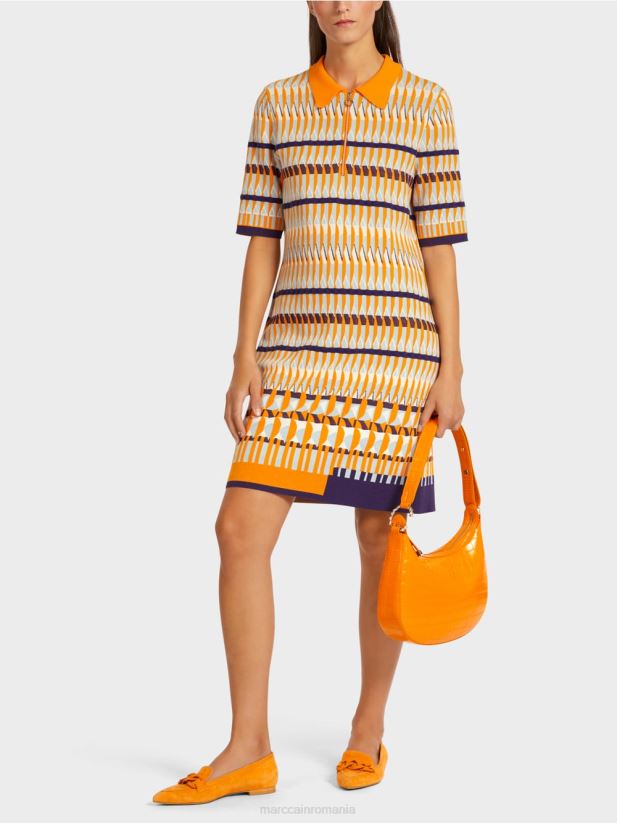 geantă de croc artificial cu mâner superior Marc Cain portocaliu limpede accesorii 4826HH1539