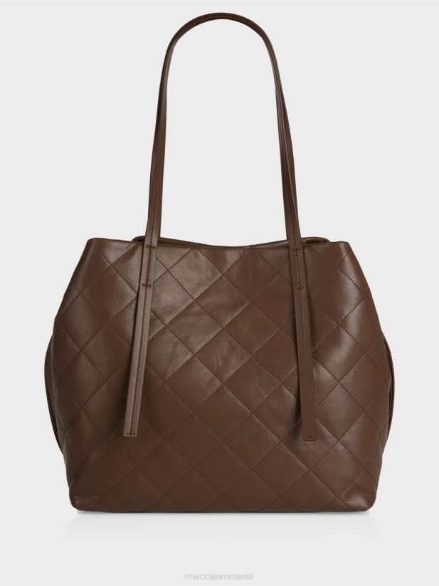 geantă de cumpărături „regândește împreună” Marc Cain lemn închis la culoare accesorii 4826HH1506