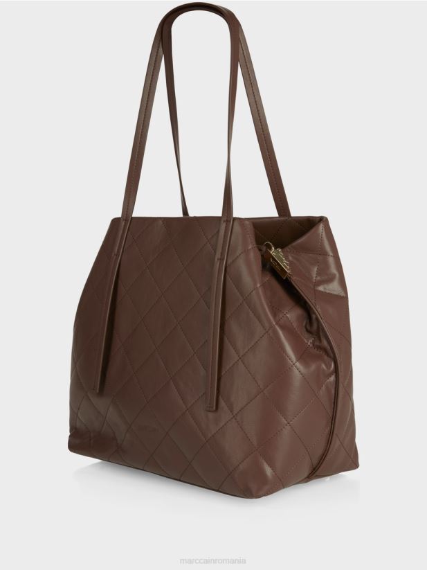 geantă de cumpărături „regândește împreună” Marc Cain lemn închis la culoare accesorii 4826HH1506