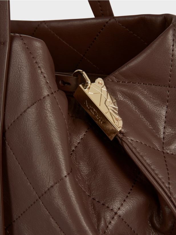 geantă de cumpărături „regândește împreună” Marc Cain lemn închis la culoare accesorii 4826HH1506