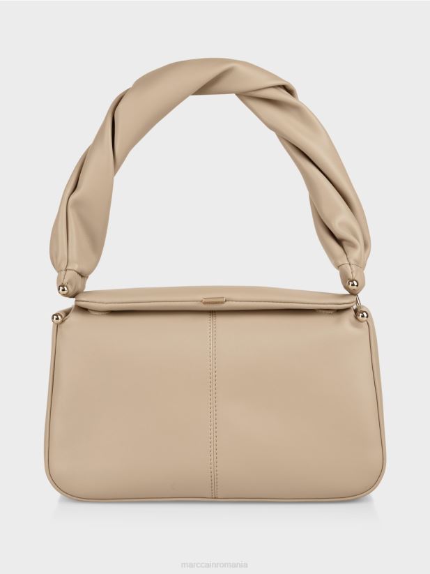 geantă de umăr cu mâner răsucit Marc Cain nisip adânc accesorii 4826HH1526