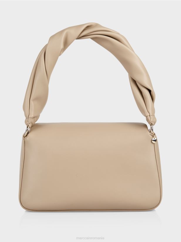 geantă de umăr cu mâner răsucit Marc Cain nisip adânc accesorii 4826HH1526