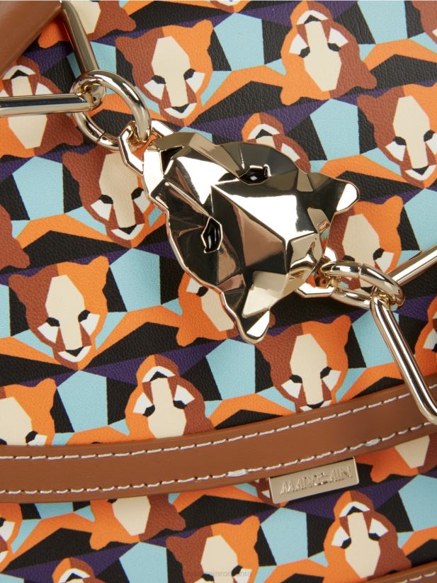 geantă de umăr cu model cap de leopard Marc Cain portocaliu limpede accesorii 4826HH1545