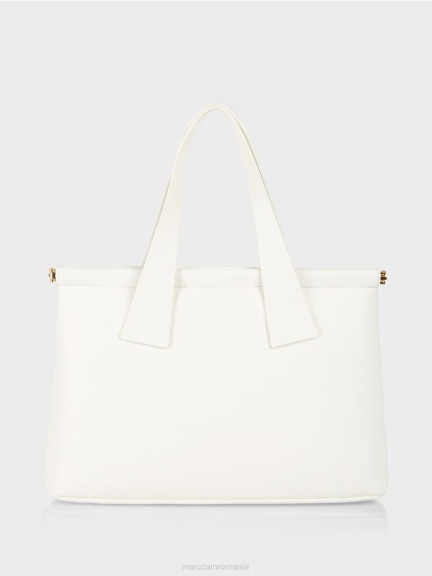 geantă de umăr din nappa artificială cu curea Marc Cain aproape alb accesorii 4826HH1541