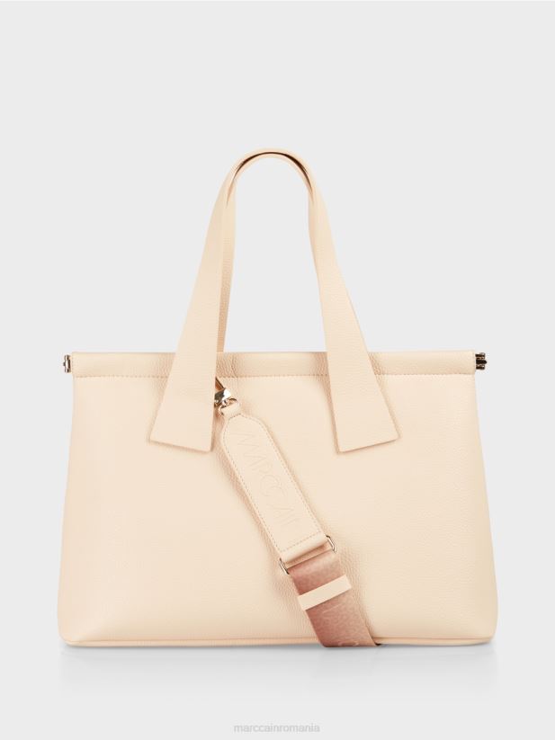 geantă de umăr din nappa artificială cu curea Marc Cain cremă accesorii 4826HH1543
