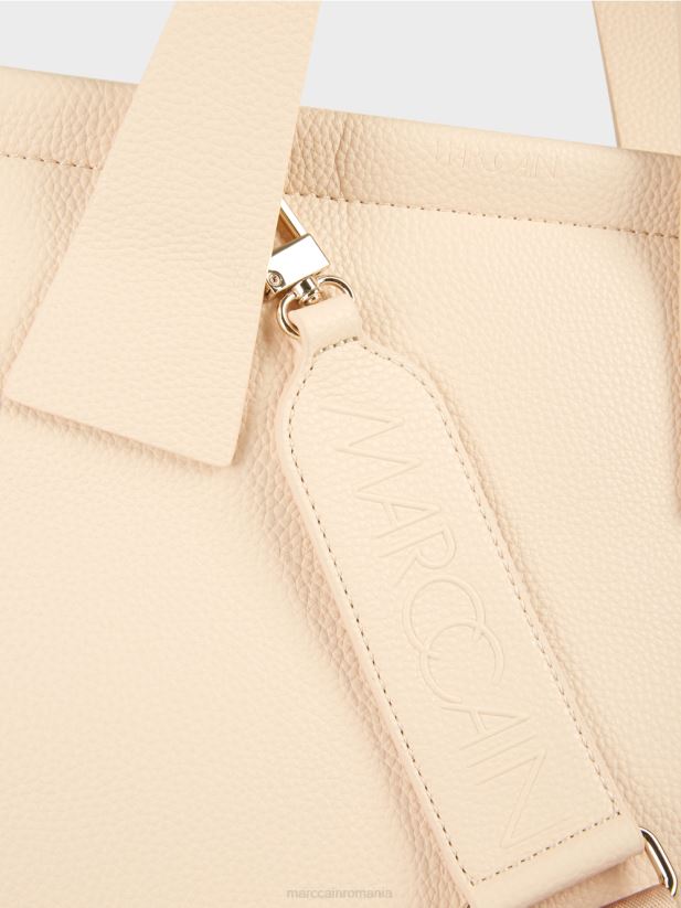 geantă de umăr din nappa artificială cu curea Marc Cain cremă accesorii 4826HH1543