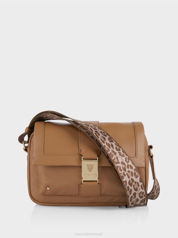 geantă de umăr „regândește împreună”. Marc Cain caramel strălucitor accesorii 4826HH1500