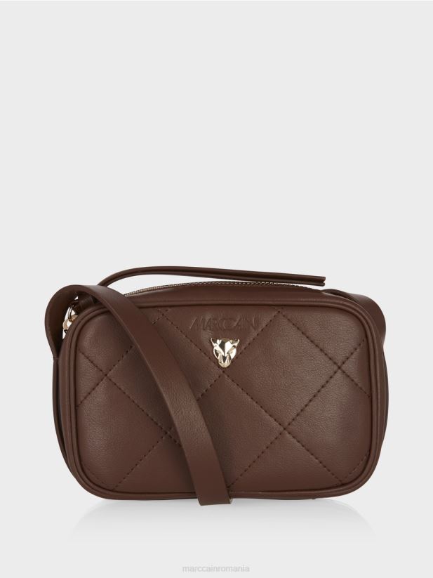 geantă de umăr „regândește împreună”. Marc Cain lemn închis la culoare accesorii 4826HH1504