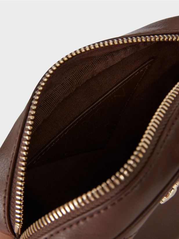 geantă de umăr „regândește împreună”. Marc Cain lemn închis la culoare accesorii 4826HH1504