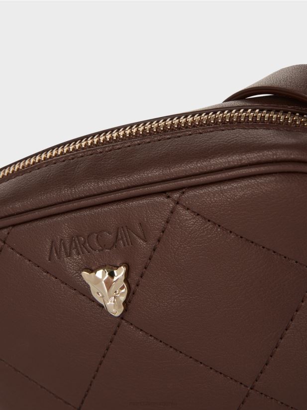 geantă de umăr „regândește împreună”. Marc Cain lemn închis la culoare accesorii 4826HH1504