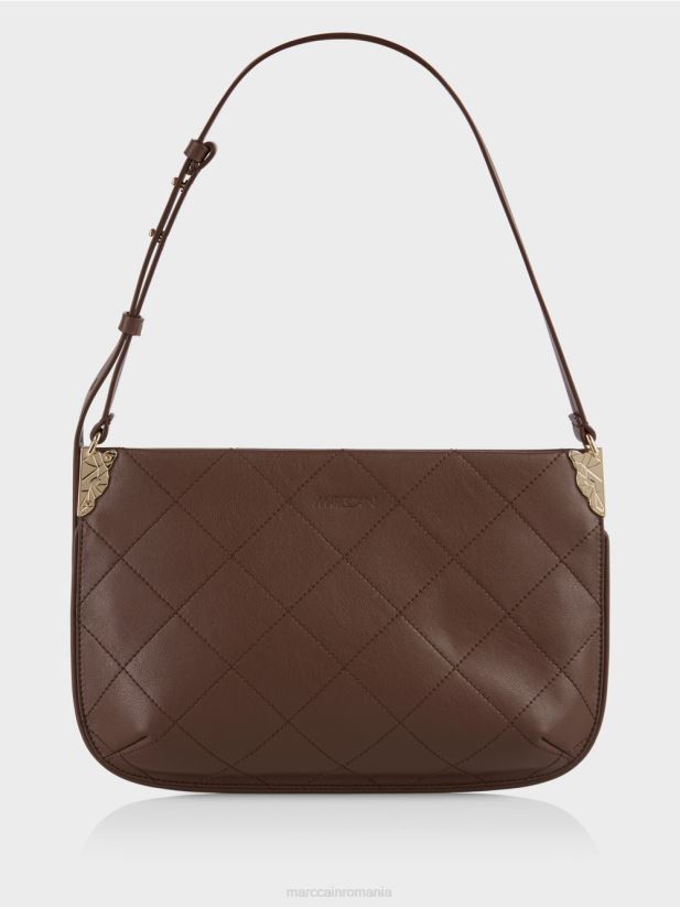 geantă de umăr „regândește împreună”. Marc Cain lemn închis la culoare accesorii 4826HH1505