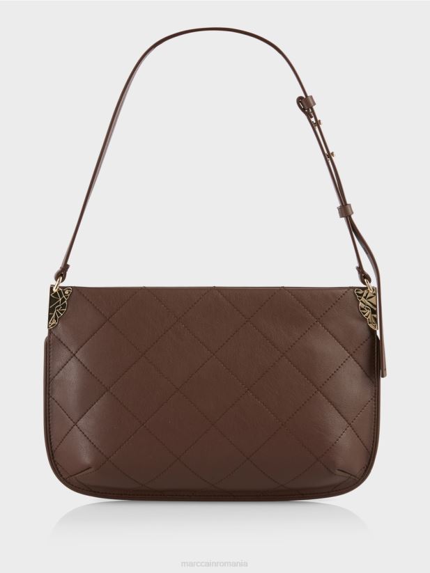 geantă de umăr „regândește împreună”. Marc Cain lemn închis la culoare accesorii 4826HH1505