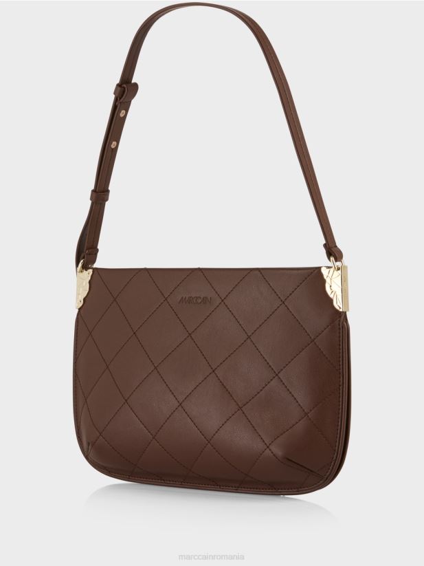 geantă de umăr „regândește împreună”. Marc Cain lemn închis la culoare accesorii 4826HH1505