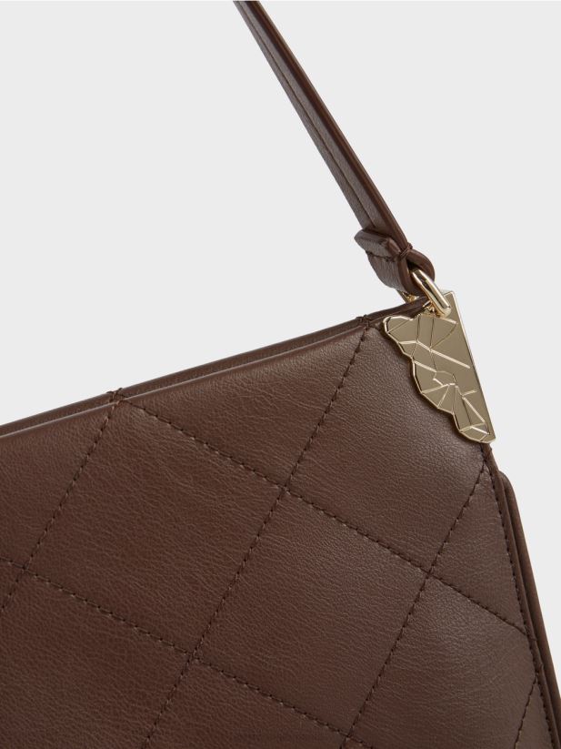 geantă de umăr „regândește împreună”. Marc Cain lemn închis la culoare accesorii 4826HH1505