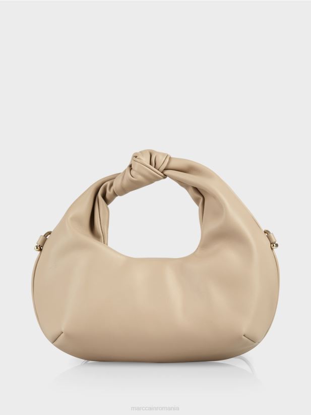 geantă mini cu lanț metalic decorativ Marc Cain nisip adânc accesorii 4826HH1527