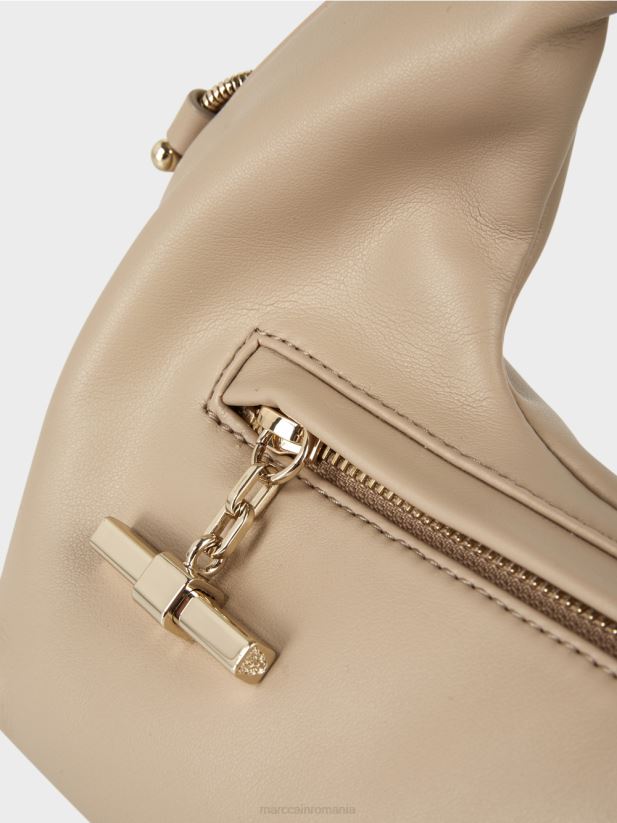 geantă mini cu lanț metalic decorativ Marc Cain nisip adânc accesorii 4826HH1527