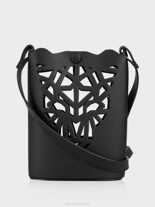 geantă mini „rethink together” cu cap de leopard Marc Cain negru accesorii 4826HH1525