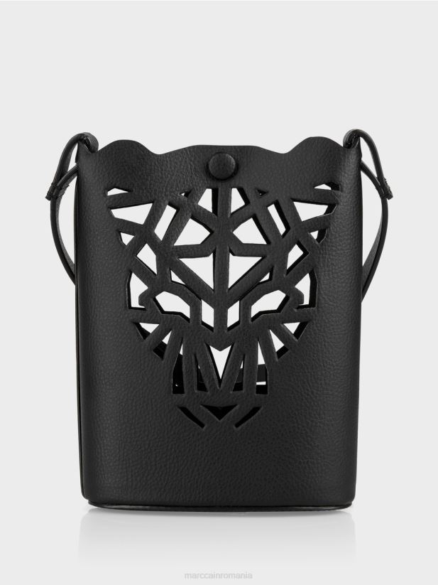 geantă mini „rethink together” cu cap de leopard Marc Cain negru accesorii 4826HH1525