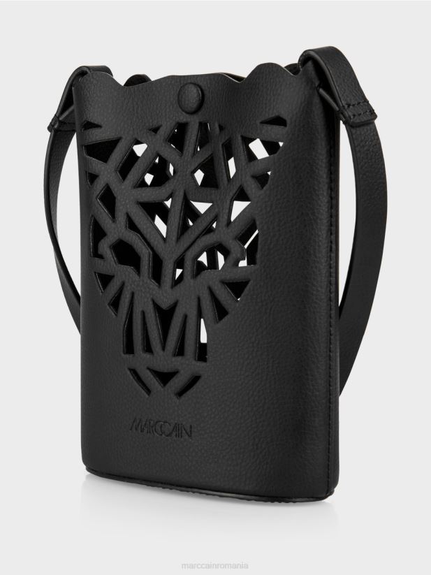 geantă mini „rethink together” cu cap de leopard Marc Cain negru accesorii 4826HH1525