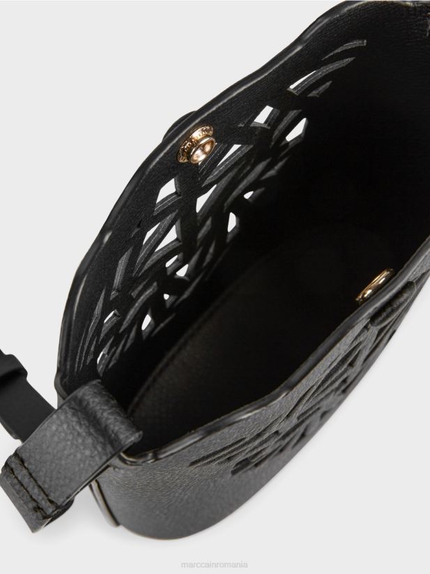 geantă mini „rethink together” cu cap de leopard Marc Cain negru accesorii 4826HH1525