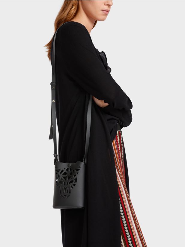 geantă mini „rethink together” cu cap de leopard Marc Cain negru accesorii 4826HH1525