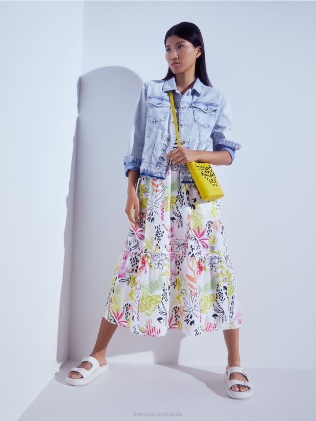 geantă mini „rethink together” cu cap de leopard Marc Cain verde lamaie accesorii 4826HH1532