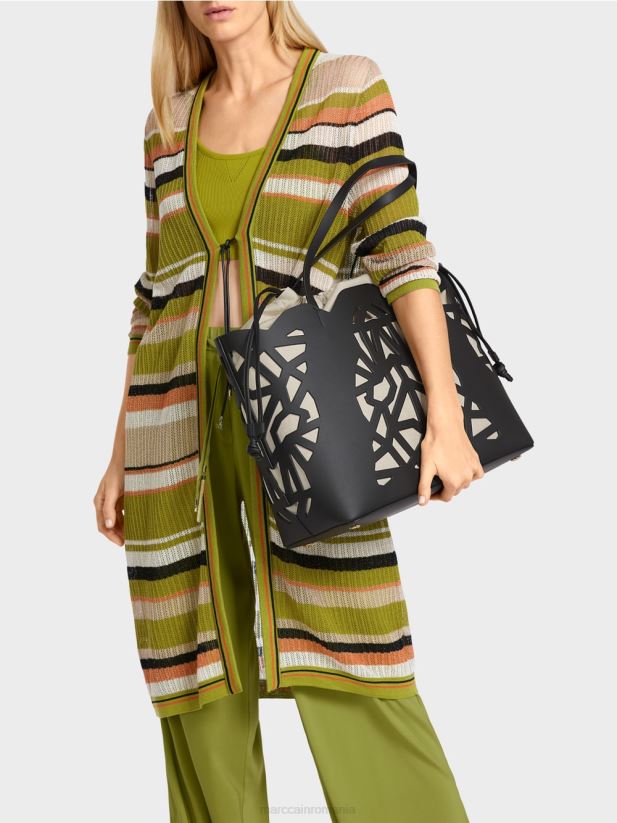 geantă practică „regândește împreună”. Marc Cain negru accesorii 4826HH1523