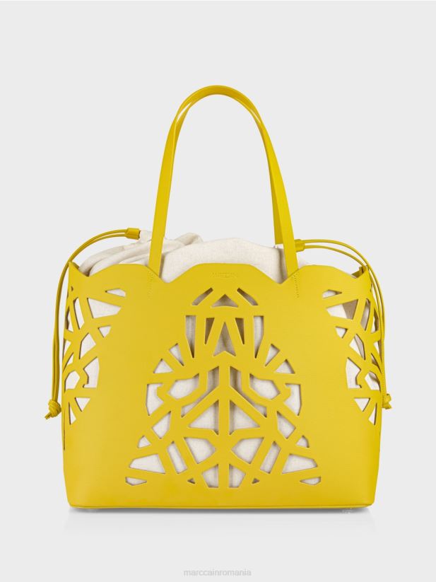 geantă practică „regândește împreună”. Marc Cain verde lamaie accesorii 4826HH1528