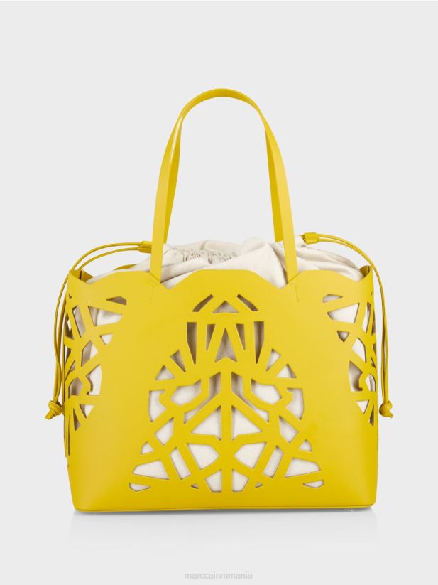 geantă practică „regândește împreună”. Marc Cain verde lamaie accesorii 4826HH1528