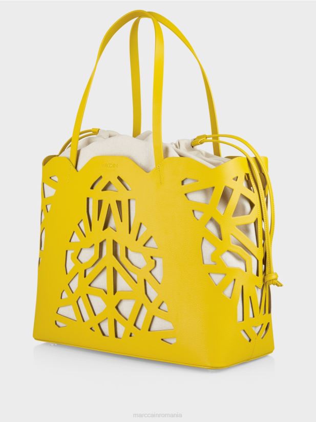 geantă practică „regândește împreună”. Marc Cain verde lamaie accesorii 4826HH1528