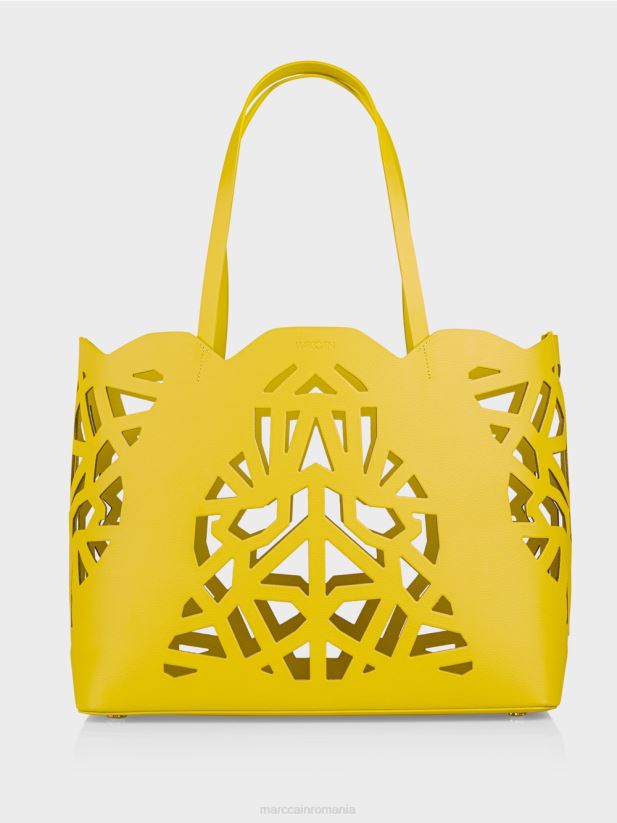 geantă practică „regândește împreună”. Marc Cain verde lamaie accesorii 4826HH1528