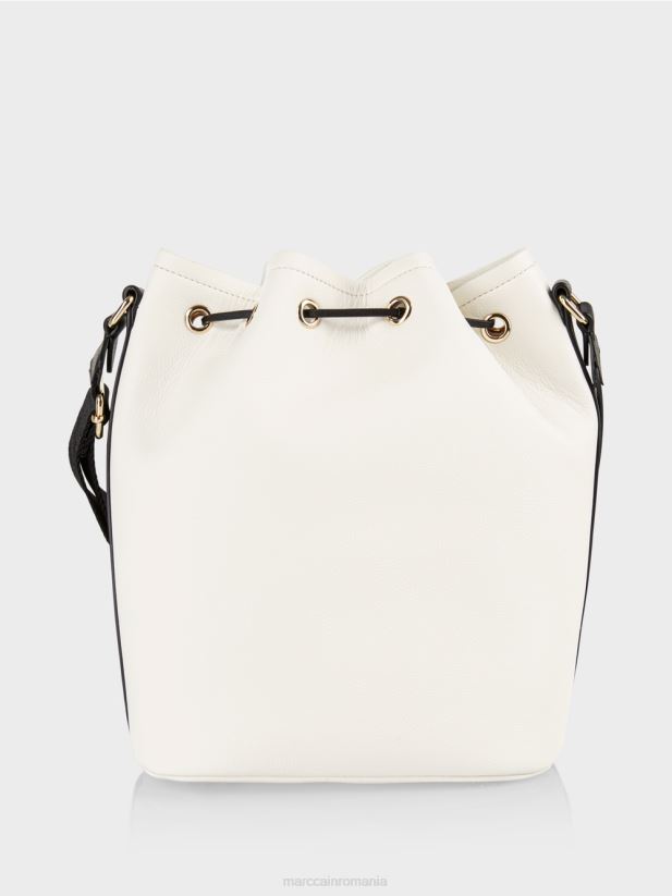 geantă „regândiți împreună”. Marc Cain alb și negru accesorii 4826HH1529