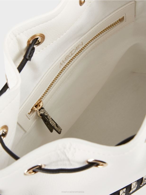 geantă „regândiți împreună”. Marc Cain alb și negru accesorii 4826HH1529