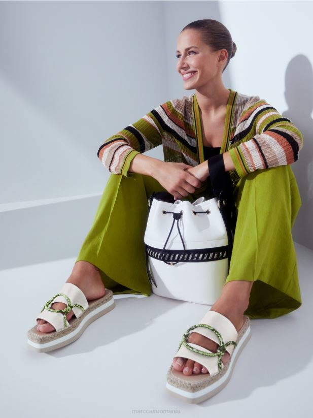 geantă „regândiți împreună”. Marc Cain alb și negru accesorii 4826HH1529