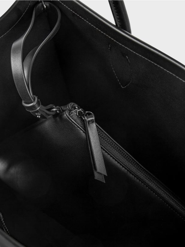 geantă shopper cu inscripții cu logo Marc Cain negru accesorii 4826HH1512