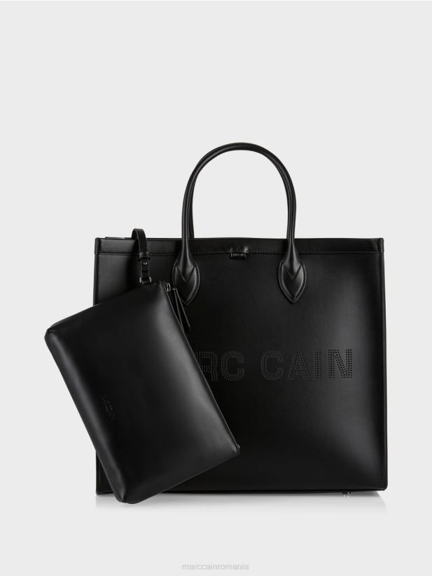 geantă shopper cu inscripții cu logo Marc Cain negru accesorii 4826HH1512