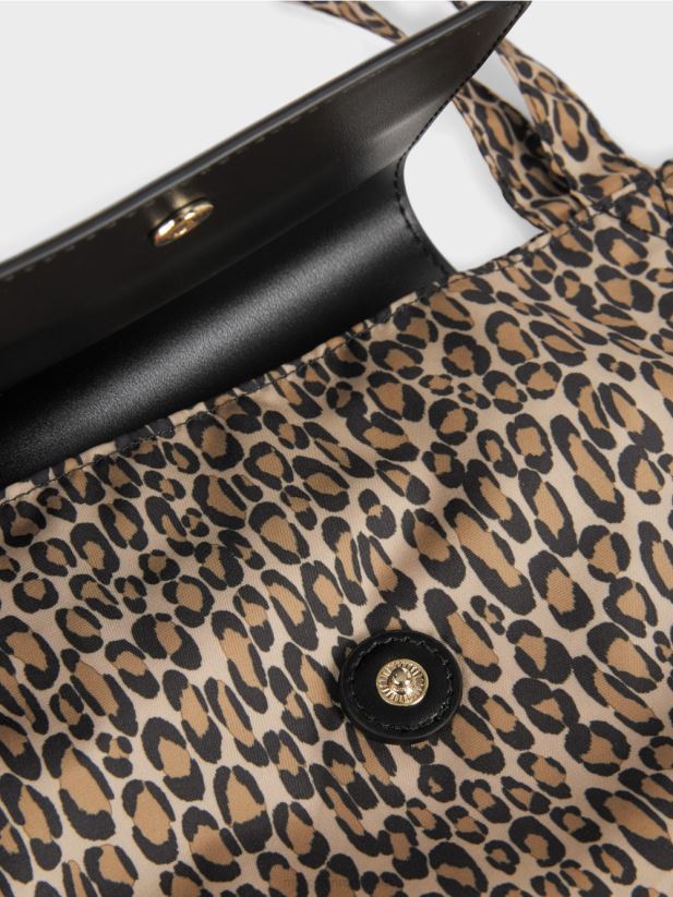 geantă shopper „rethink together” cu imprimeu Marc Cain cafea moale accesorii 4826HH1507