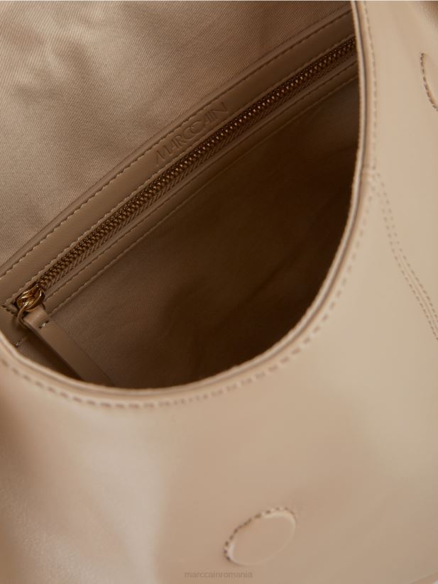 geantă tote cu închidere cu clapă Marc Cain nisip adânc accesorii 4826HH1522