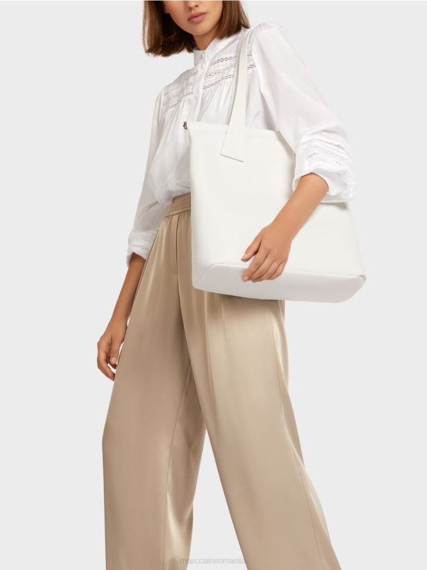 geantă tote din nappa artificială Marc Cain aproape alb accesorii 4826HH1547