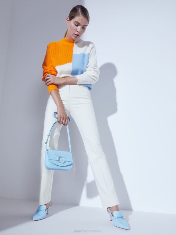 geanta de umar cu inel decorativ Marc Cain albastru atmosferic accesorii 4826HH1536