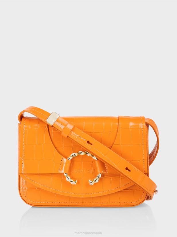geanta de umar cu inel decorativ Marc Cain portocaliu limpede accesorii 4826HH1544