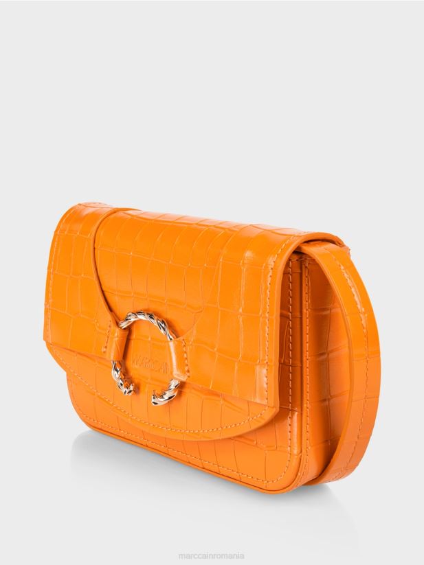 geanta de umar cu inel decorativ Marc Cain portocaliu limpede accesorii 4826HH1544