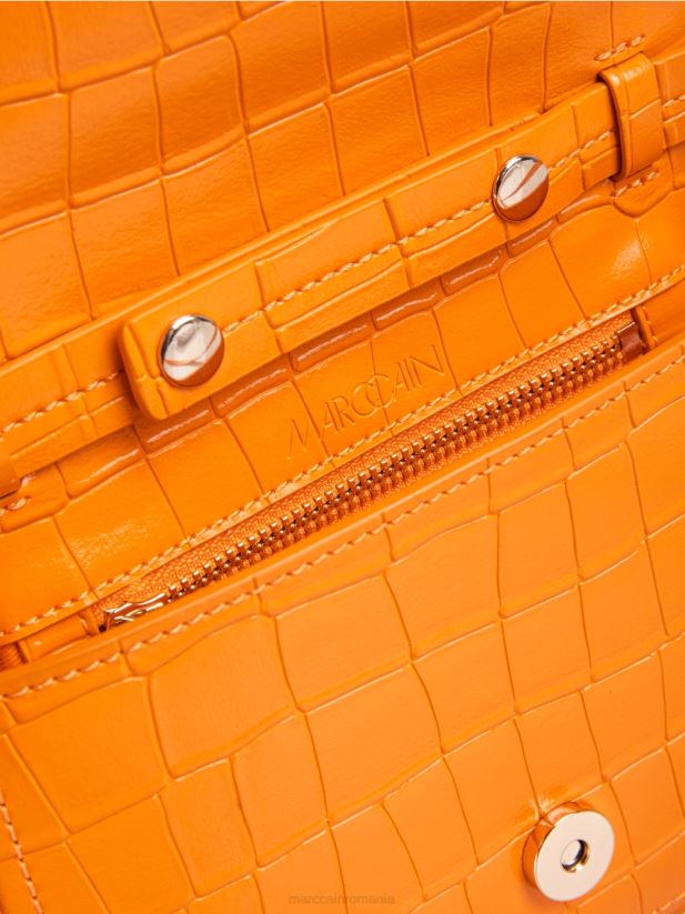geanta de umar cu inel decorativ Marc Cain portocaliu limpede accesorii 4826HH1544
