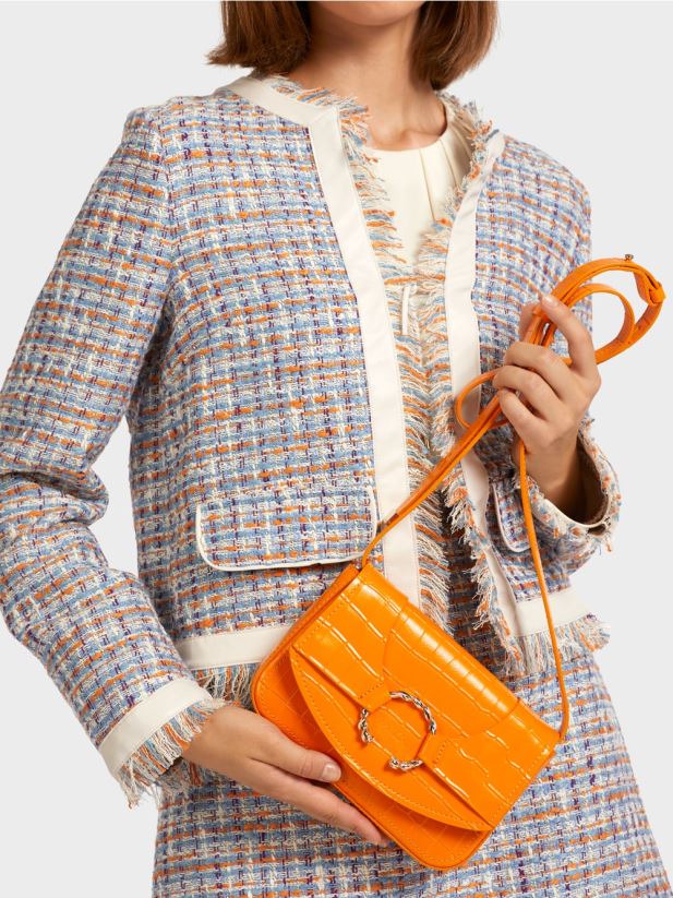 geanta de umar cu inel decorativ Marc Cain portocaliu limpede accesorii 4826HH1544