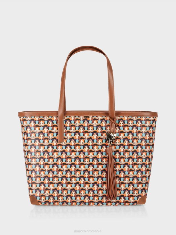 geanta tote cu geanta detasabila Marc Cain portocaliu limpede accesorii 4826HH1546