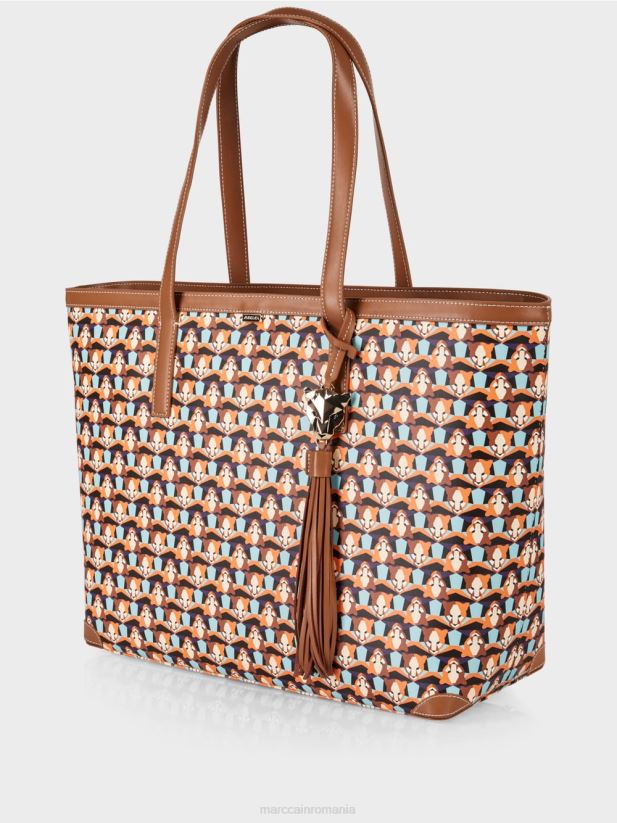 geanta tote cu geanta detasabila Marc Cain portocaliu limpede accesorii 4826HH1546