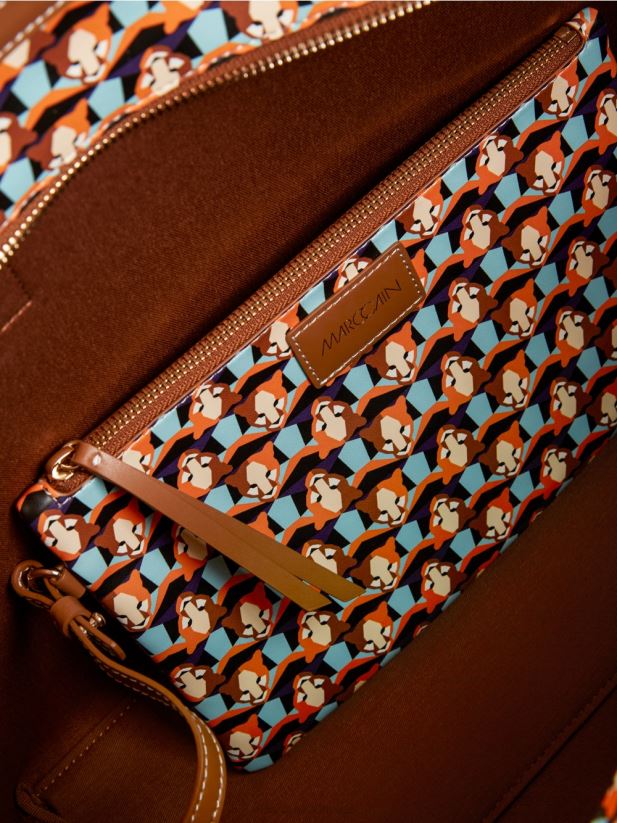 geanta tote cu geanta detasabila Marc Cain portocaliu limpede accesorii 4826HH1546